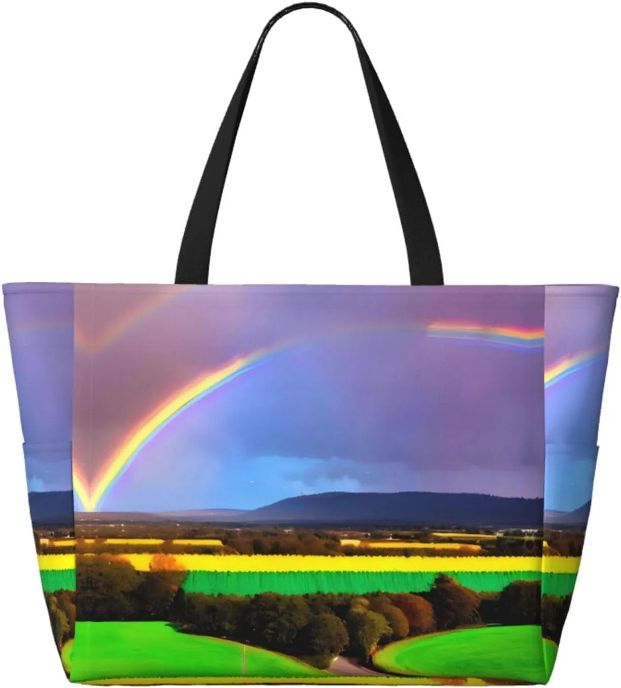 Mid Century Modern Spacious Large Capacity Beach Travel Bag - Foldable Beach Bag Tote Bag With Zipper