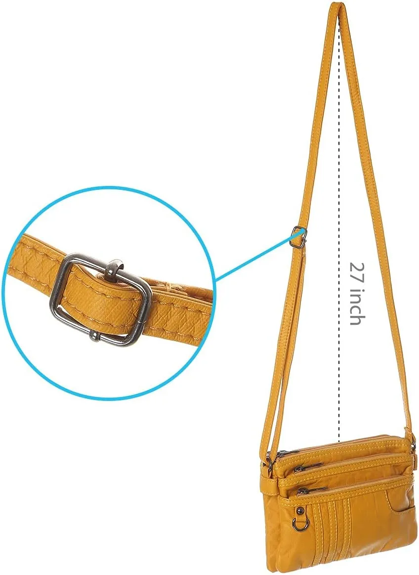 MINICAT Treble Pockets Small Crossbody Purse Cell Phone Purse Shoulder Bags for Women