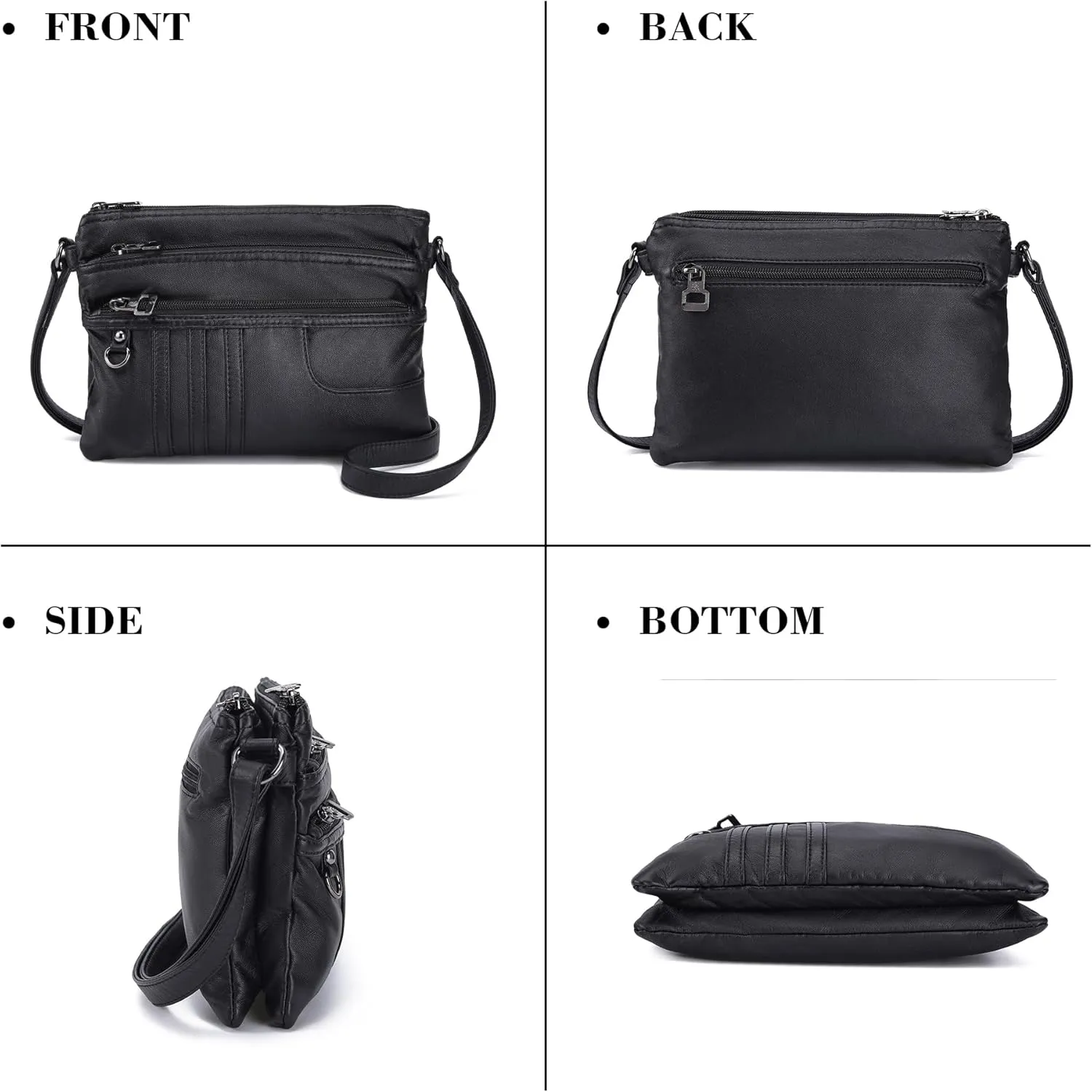 MINICAT Treble Pockets Small Crossbody Purse Cell Phone Purse Shoulder Bags for Women