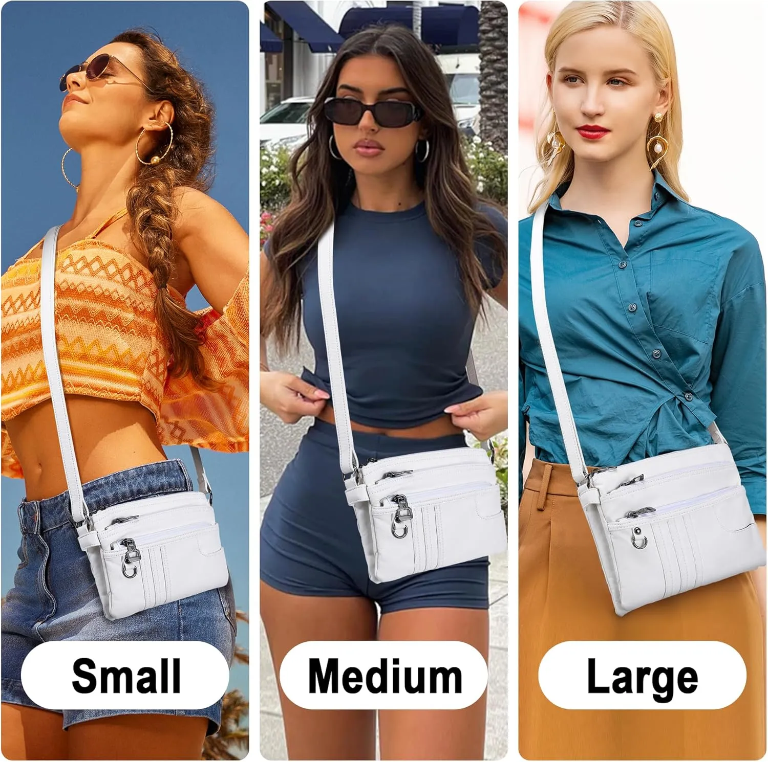 MINICAT Treble Pockets Small Crossbody Purse Cell Phone Purse Shoulder Bags for Women