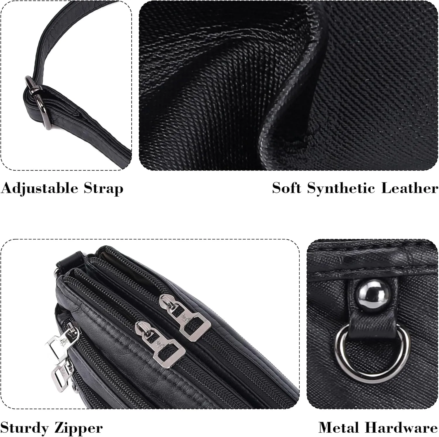 MINICAT Treble Pockets Small Crossbody Purse Cell Phone Purse Shoulder Bags for Women
