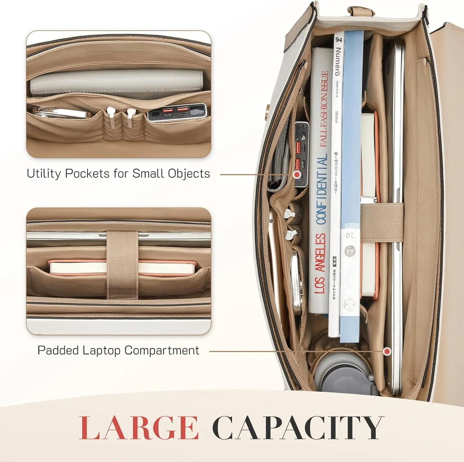 Missnine Laptop Bag 15.6 inch Canvas Messenger Bag for Women Professional Work Bag Shoulder Bag