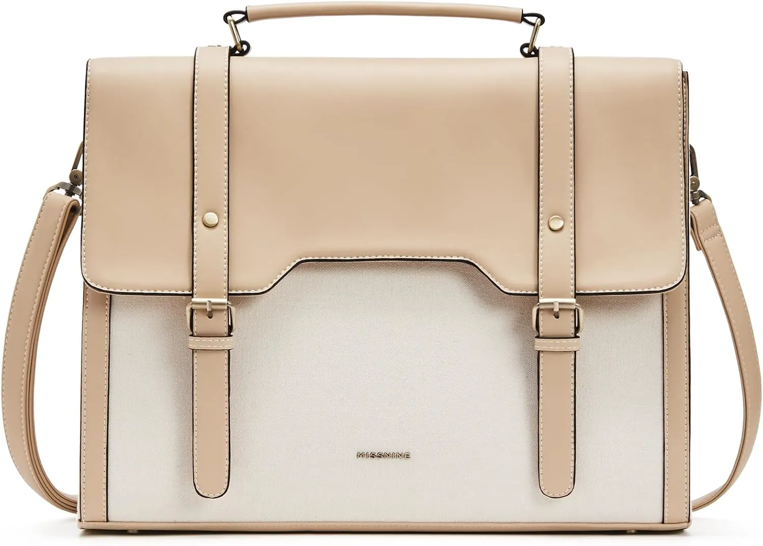 Missnine Laptop Bag 15.6 inch Canvas Messenger Bag for Women Professional Work Bag Shoulder Bag