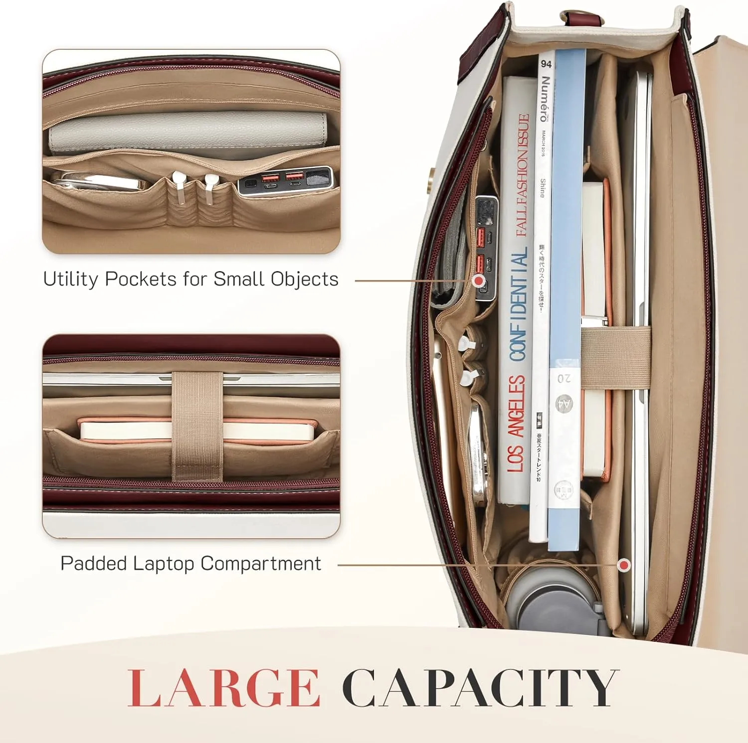 Missnine Laptop Bag 15.6 inch Canvas Messenger Bag for Women Professional Work Bag Shoulder Bag