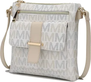 MKF Crossbody Bag for Women – PU Leather Pocketbook Handbag Triple Compartment Messenger Purse – Shoulder Strap