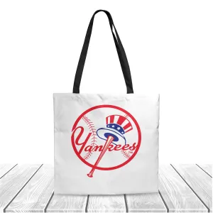 MLB New York Yankees Baseball Love Polyester Canvas Tote Bag - Durable and Stylish