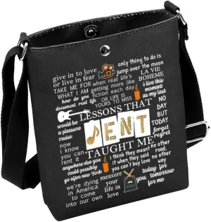 MNIGIU Rent Musical Encouragement Quote Crossbody Bag Rent Musical Lover Gift Rent Merch For Rent Musical Fans