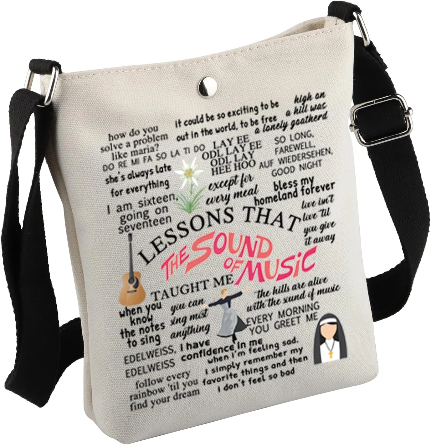 MNIGIU The Sound of Musical Encouragement Quote Crossbody Bag The Sound of Musical Merch For The Sound of Musical Fans