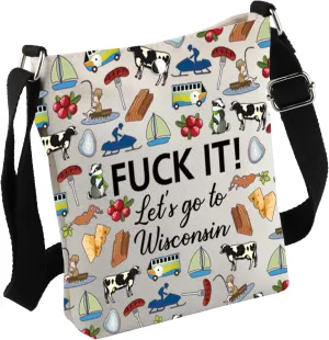 MNIGIU Wisconsin Crossbody Bag Wisconsin Lover Gift Wisconsin Travel Gift Wisconsin Welcome Bag For Her