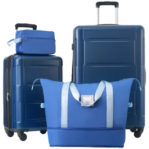 Modern Expandable 2 Piece Luggage Sets, ABS Hardshell Carry on Luggage with Duffel Bags, Spinner Wheels and TSA Lock