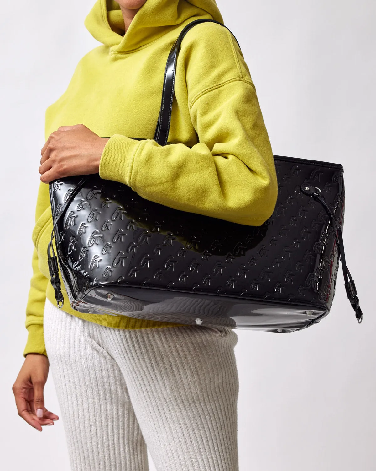 MONOGRAM GLAM TOTE - MIRROR BLACK