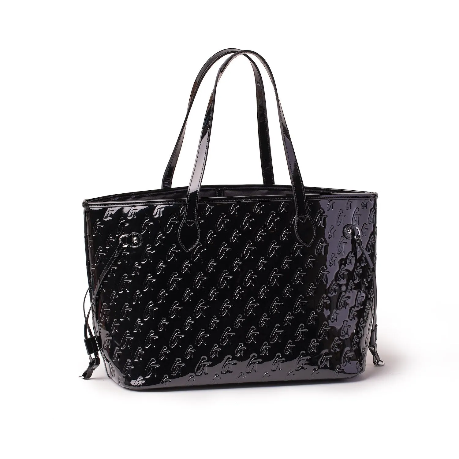 MONOGRAM GLAM TOTE - MIRROR BLACK