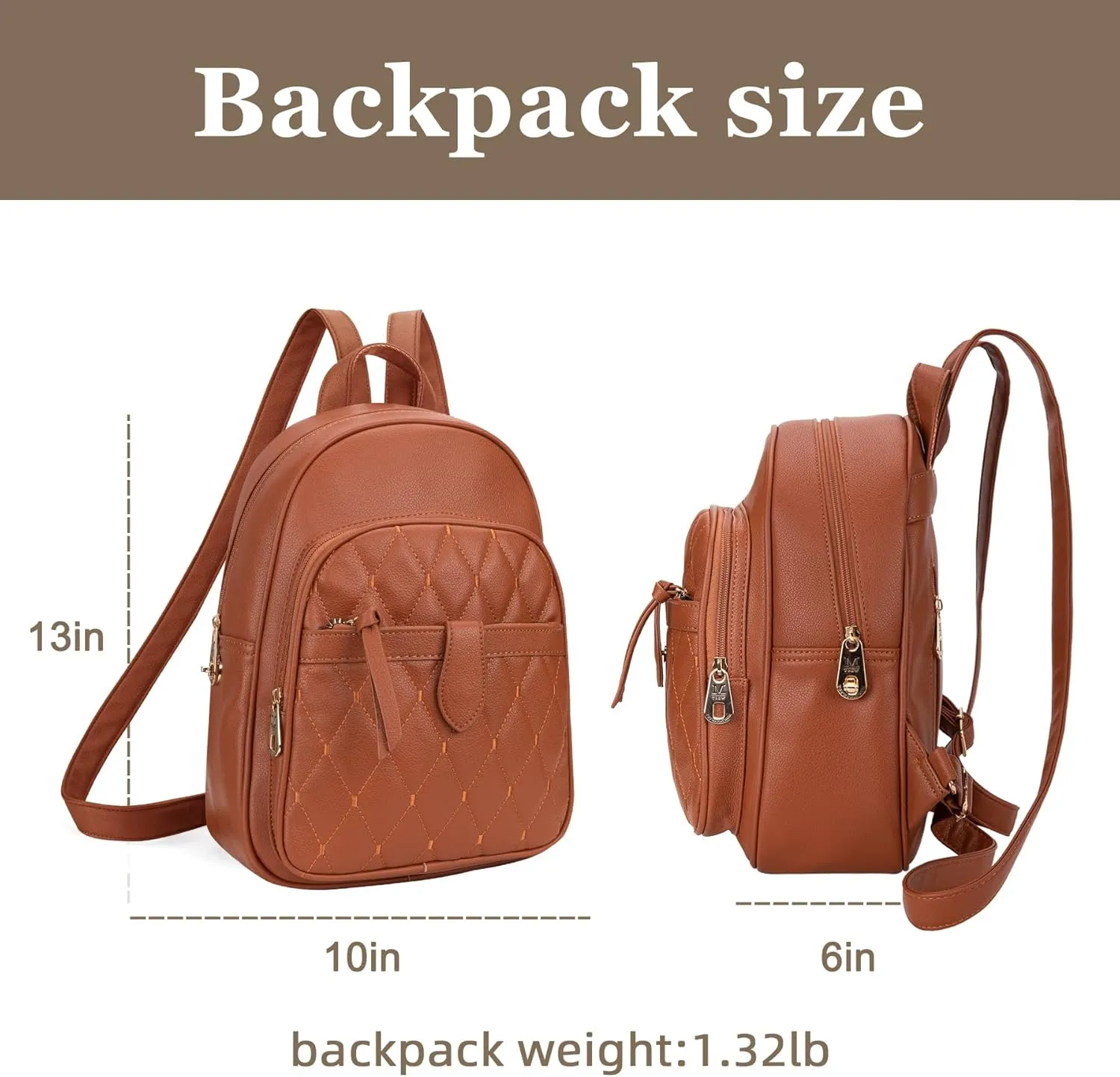 Montana West 3Pcs Anti Theft Backpack Purse for Women Small Quilted Backpack Set