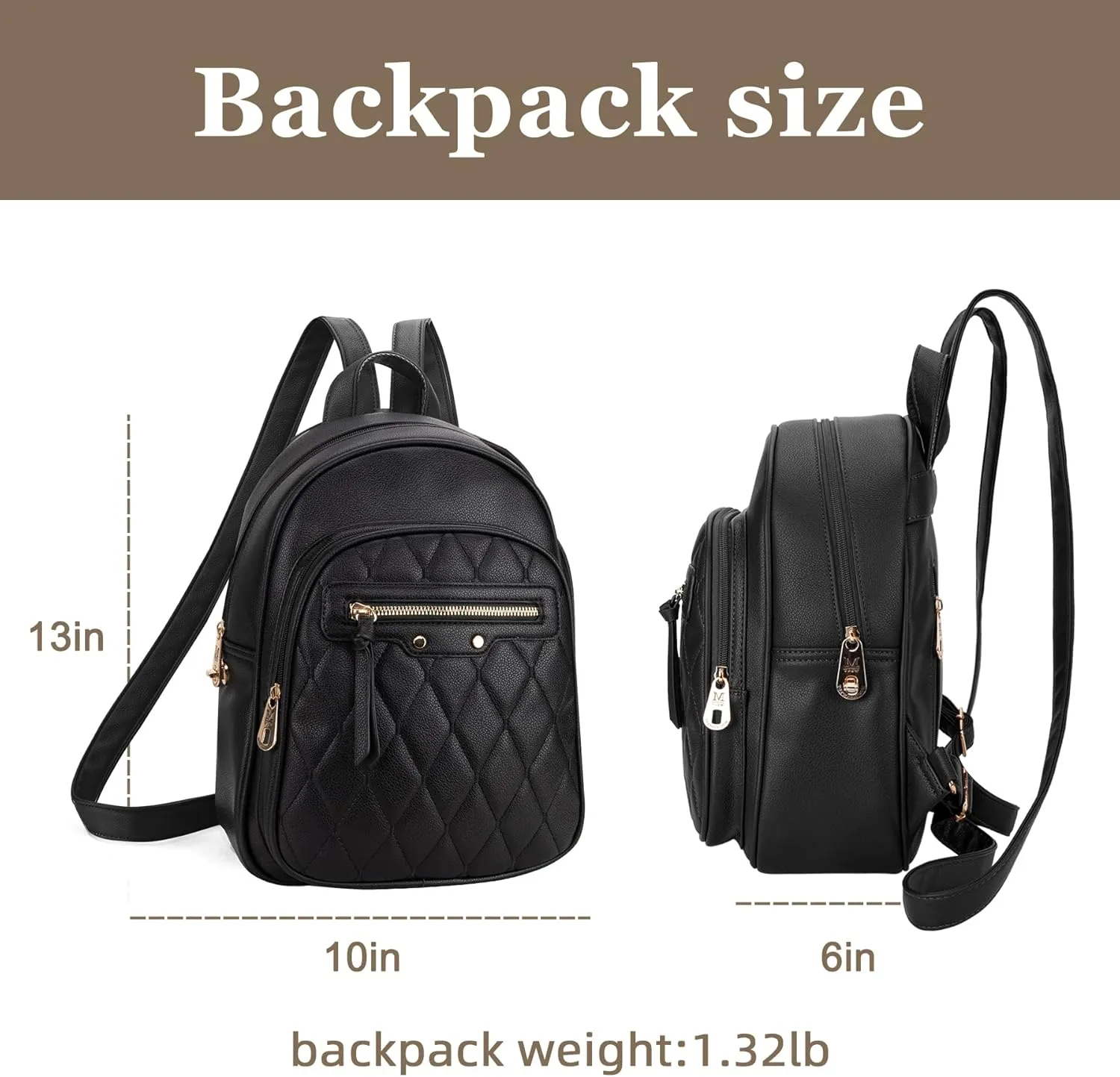 Montana West 3Pcs Anti Theft Backpack Purse for Women Small Quilted Backpack Set