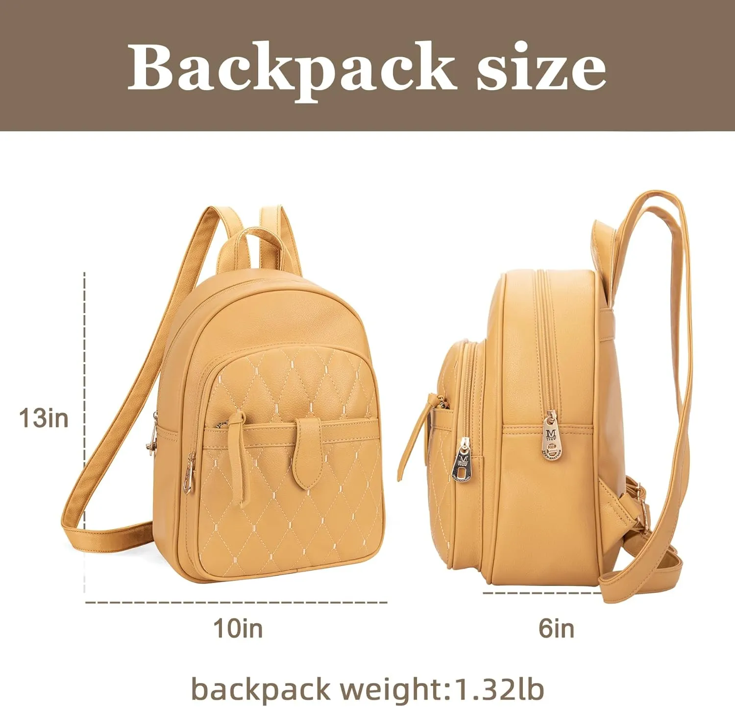 Montana West 3Pcs Anti Theft Backpack Purse for Women Small Quilted Backpack Set