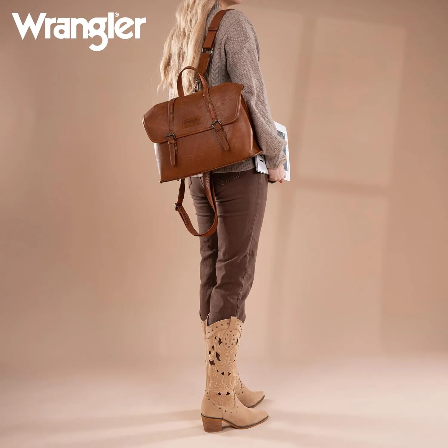 Montana West Wrangler Convertible Backpack for Women Briefcase Messenger Bag Professional Computer Work Bag for Business/Travel/Office