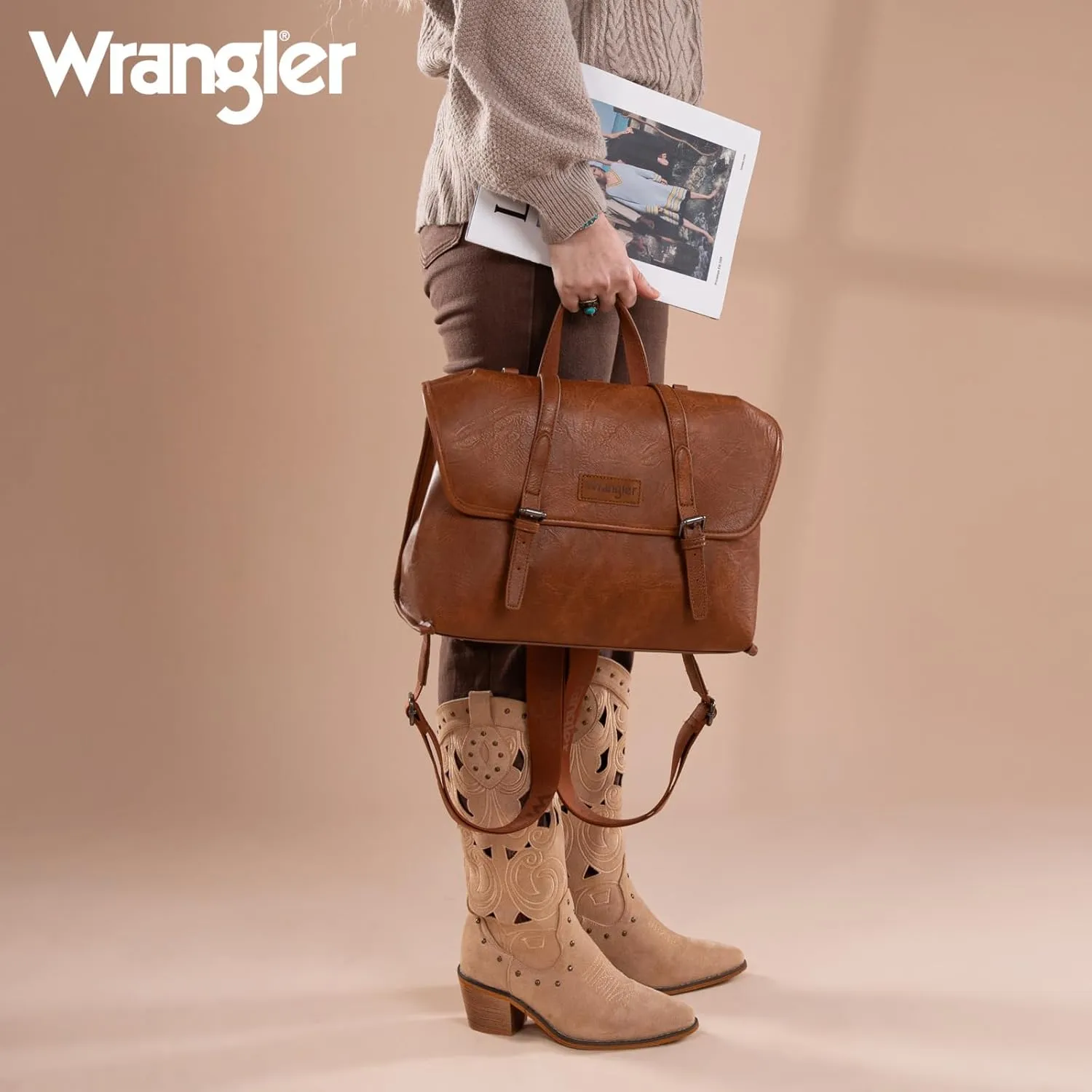 Montana West Wrangler Convertible Backpack for Women Briefcase Messenger Bag Professional Computer Work Bag for Business/Travel/Office
