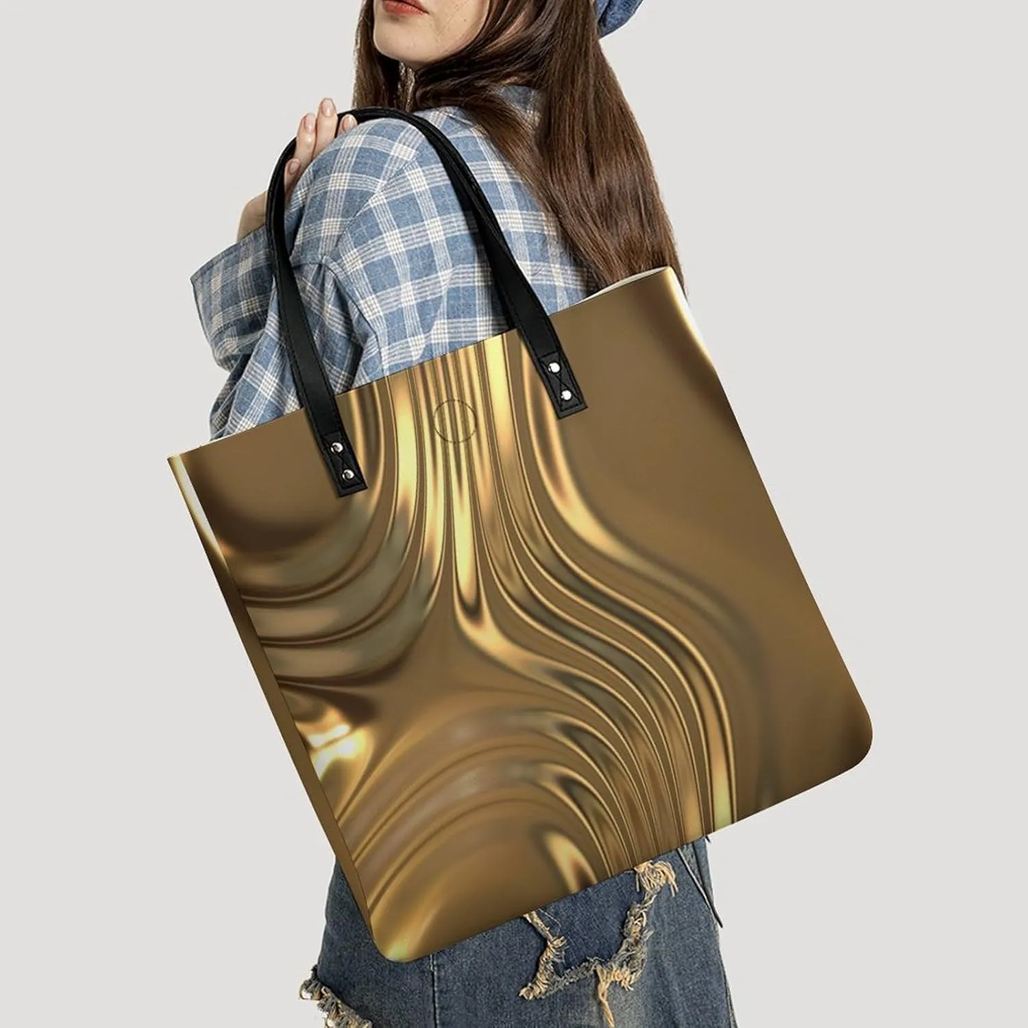 Mother Pearl Tiles Leather Tote Bag Is Sturdy Durable And Reusable Suitable for Various Occasions