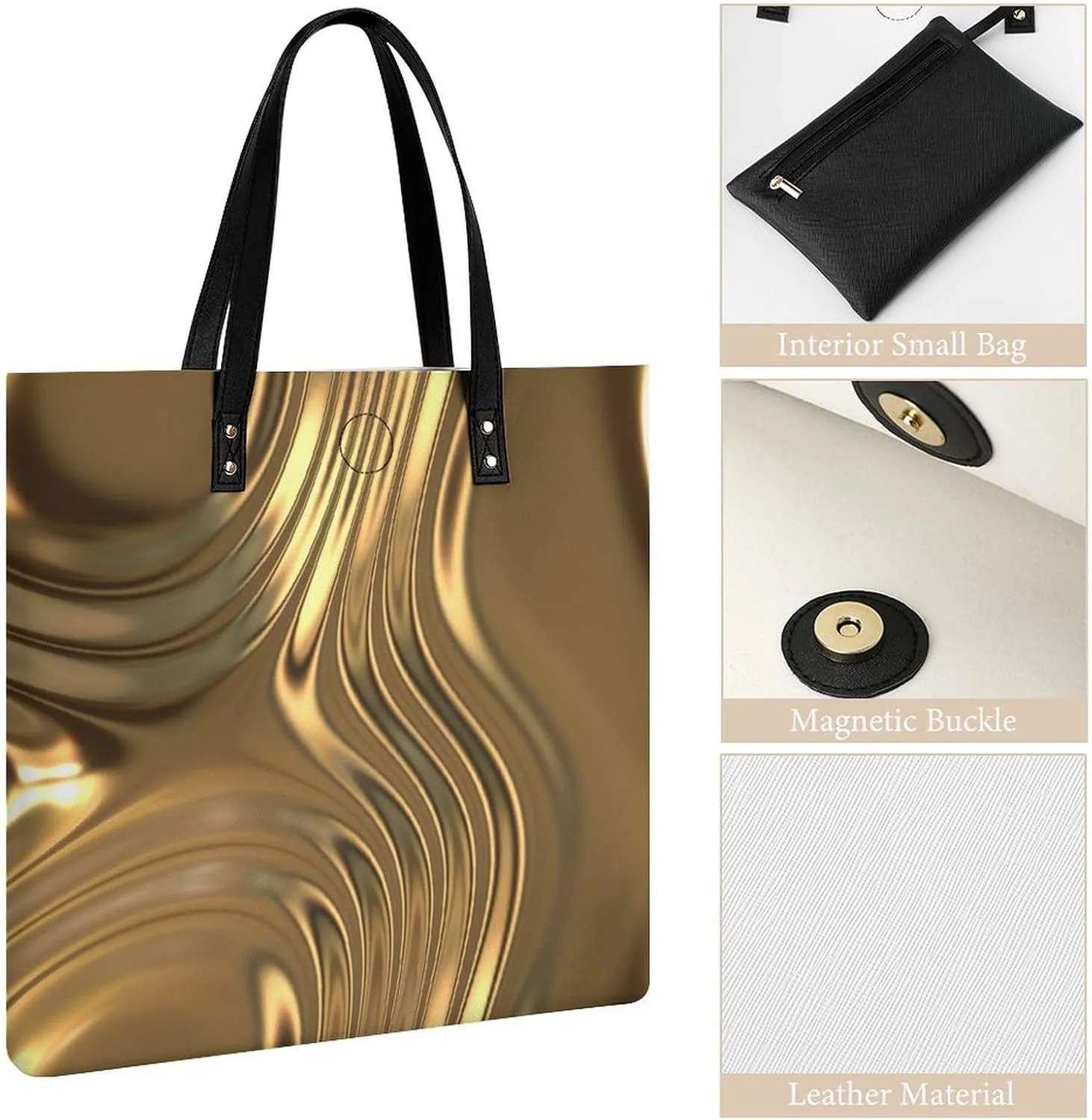 Mother Pearl Tiles Leather Tote Bag Is Sturdy Durable And Reusable Suitable for Various Occasions