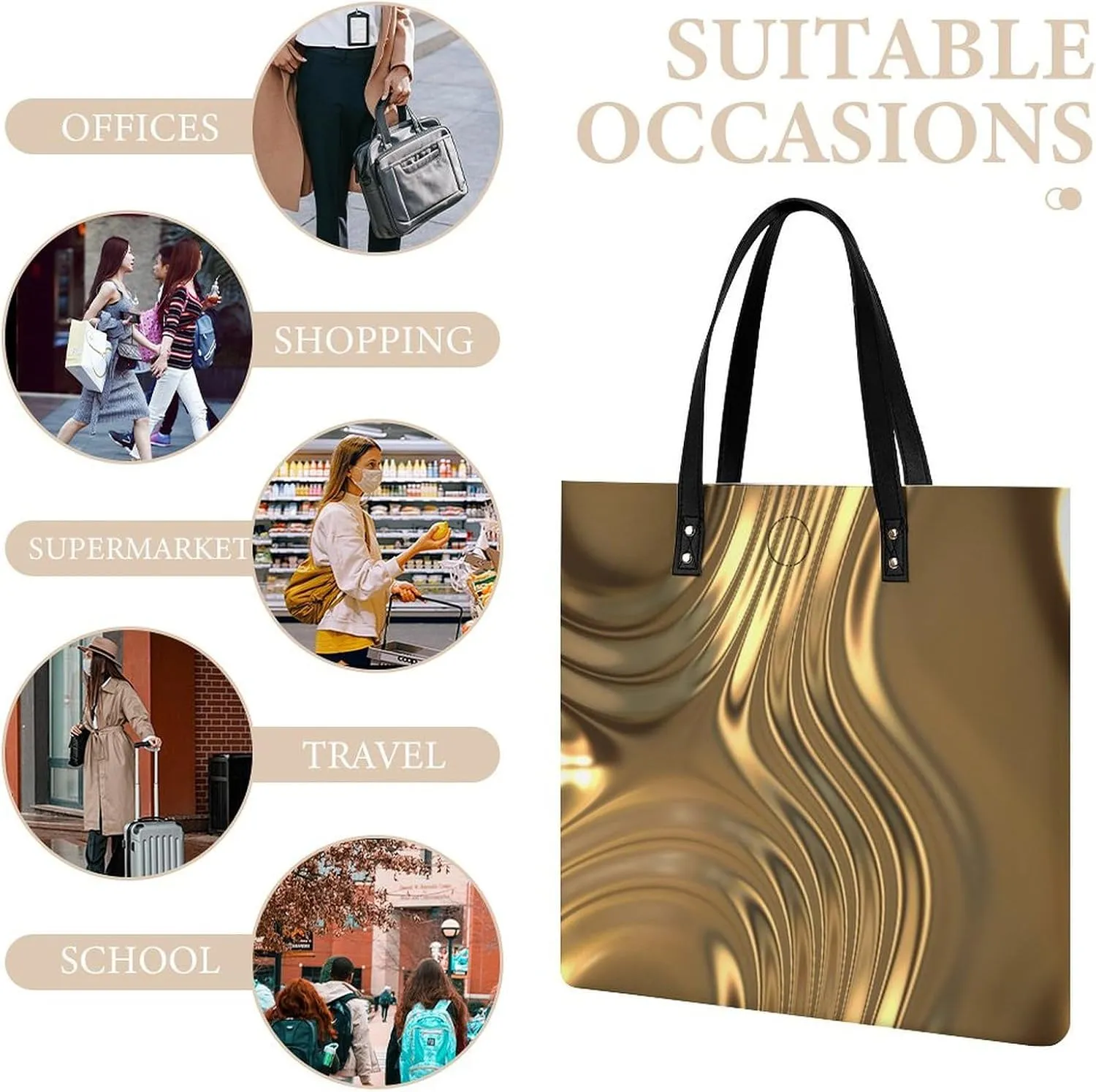 Mother Pearl Tiles Leather Tote Bag Is Sturdy Durable And Reusable Suitable for Various Occasions