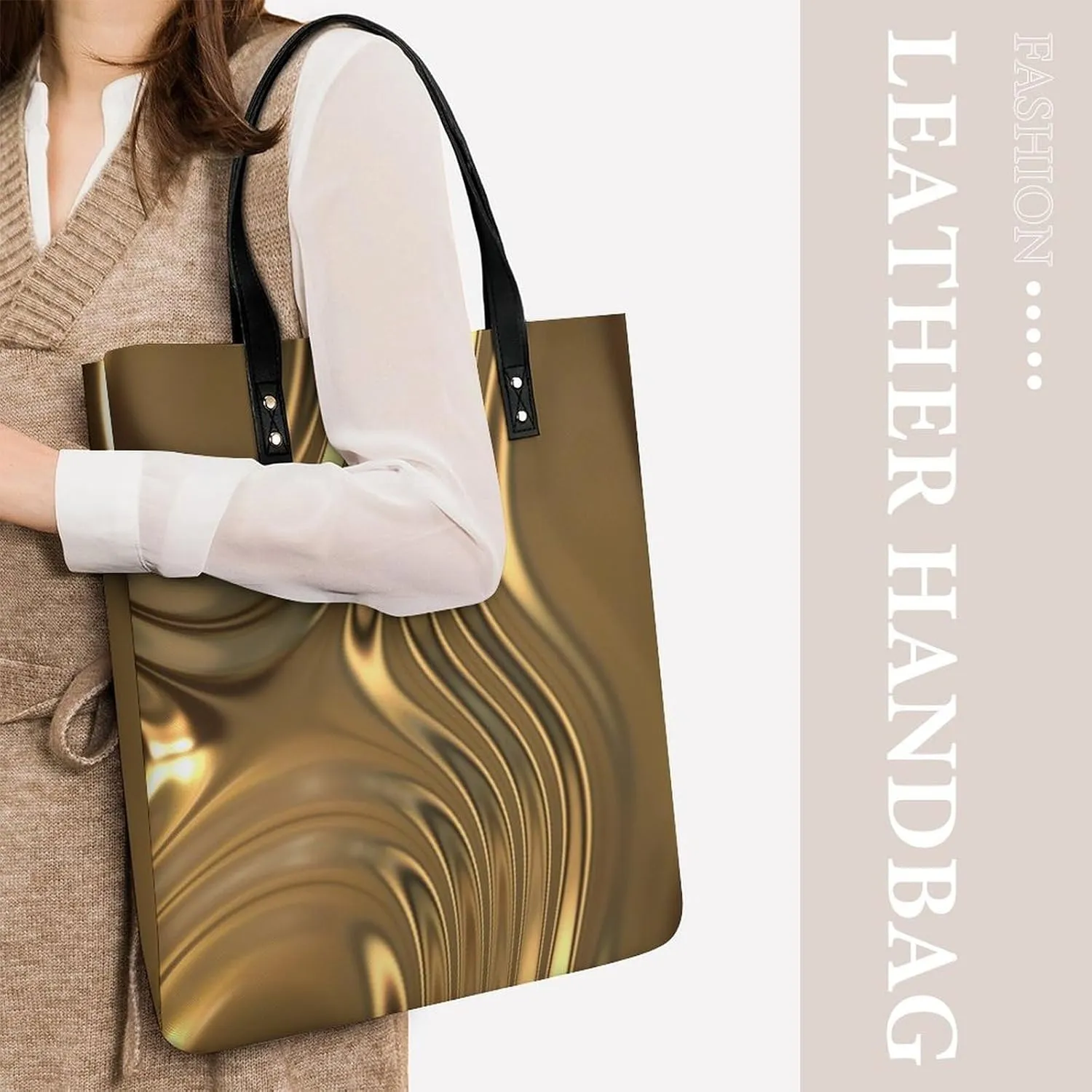 Mother Pearl Tiles Leather Tote Bag Is Sturdy Durable And Reusable Suitable for Various Occasions