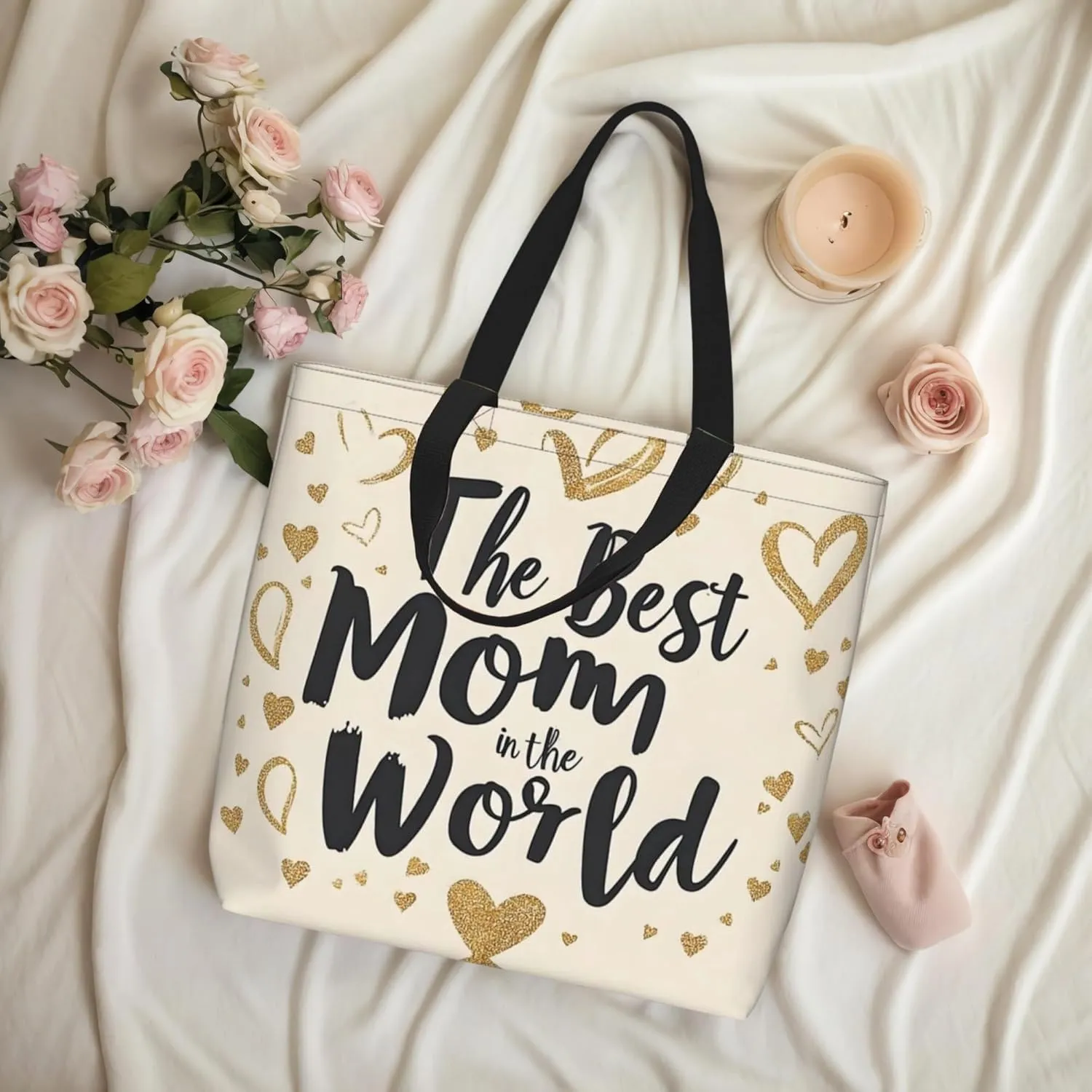 Mothers Day Tote Bag With Zipper Women Mom Bags Large Mama tote bag Reusable With Handles Mother Gifts