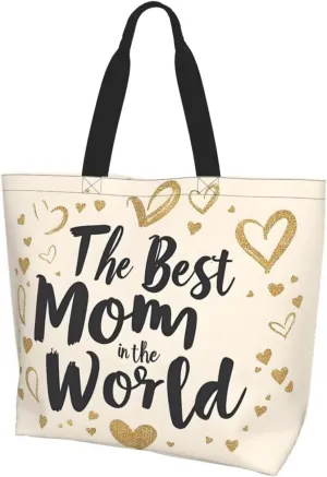 Mothers Day Tote Bag With Zipper Women Mom Bags Large Mama tote bag Reusable With Handles Mother Gifts