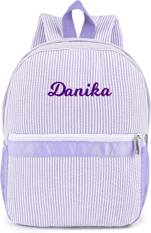 MT WORLD Monogram Backpack Toddler Backpack Personalized Preschool Backpack Child Backpack Preppy Packpacks Kids Bookbags Toddler Bookbag(Purple)