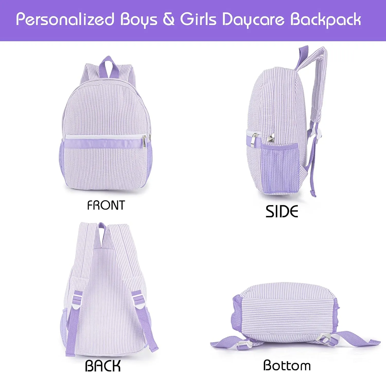 MT WORLD Monogram Backpack Toddler Backpack Personalized Preschool Backpack Child Backpack Preppy Packpacks Kids Bookbags Toddler Bookbag(Purple)