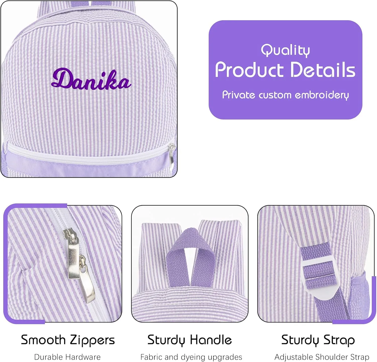MT WORLD Monogram Backpack Toddler Backpack Personalized Preschool Backpack Child Backpack Preppy Packpacks Kids Bookbags Toddler Bookbag(Purple)
