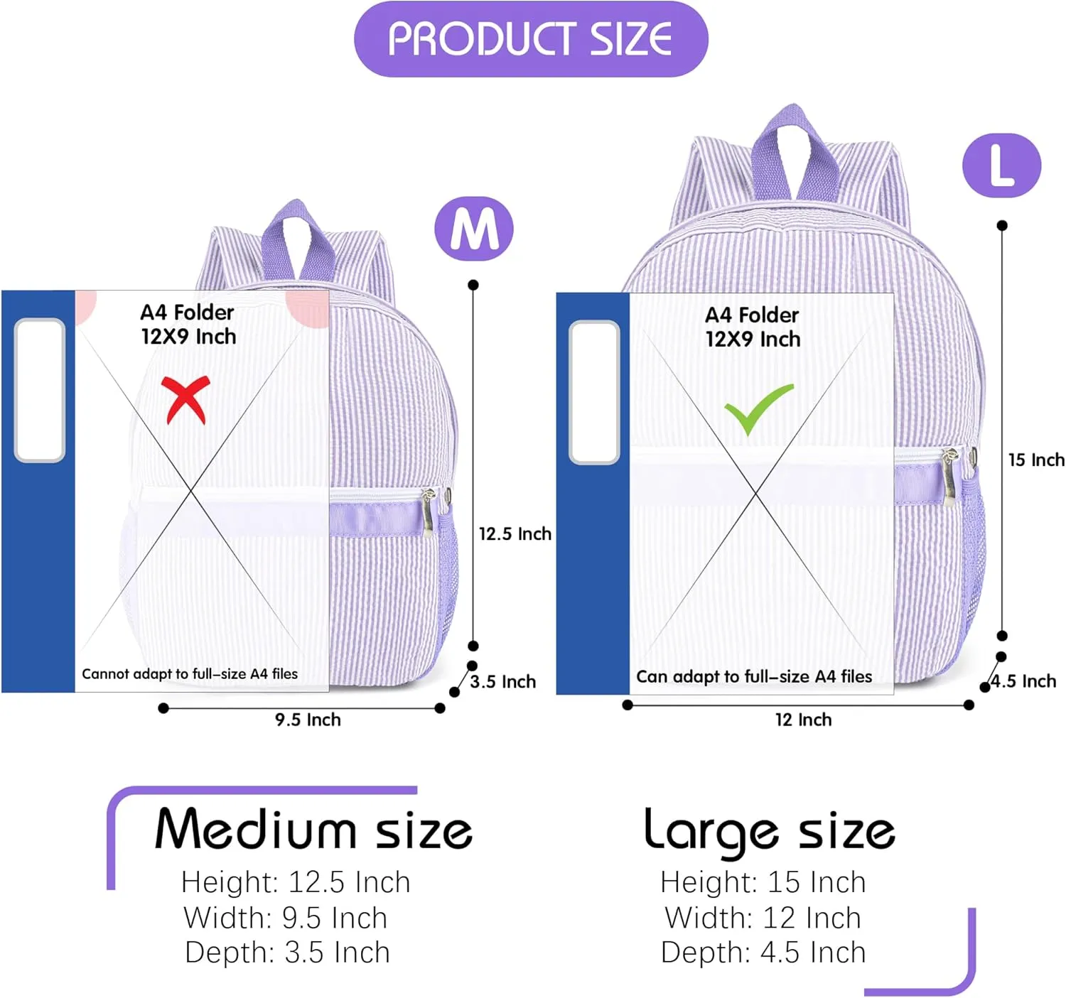 MT WORLD Monogram Backpack Toddler Backpack Personalized Preschool Backpack Child Backpack Preppy Packpacks Kids Bookbags Toddler Bookbag(Purple)