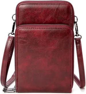 myfriday Small Crossbody Cell Phone Bag for Women, Mini Over Shoulder Handbag Purse with Credit Card Slots