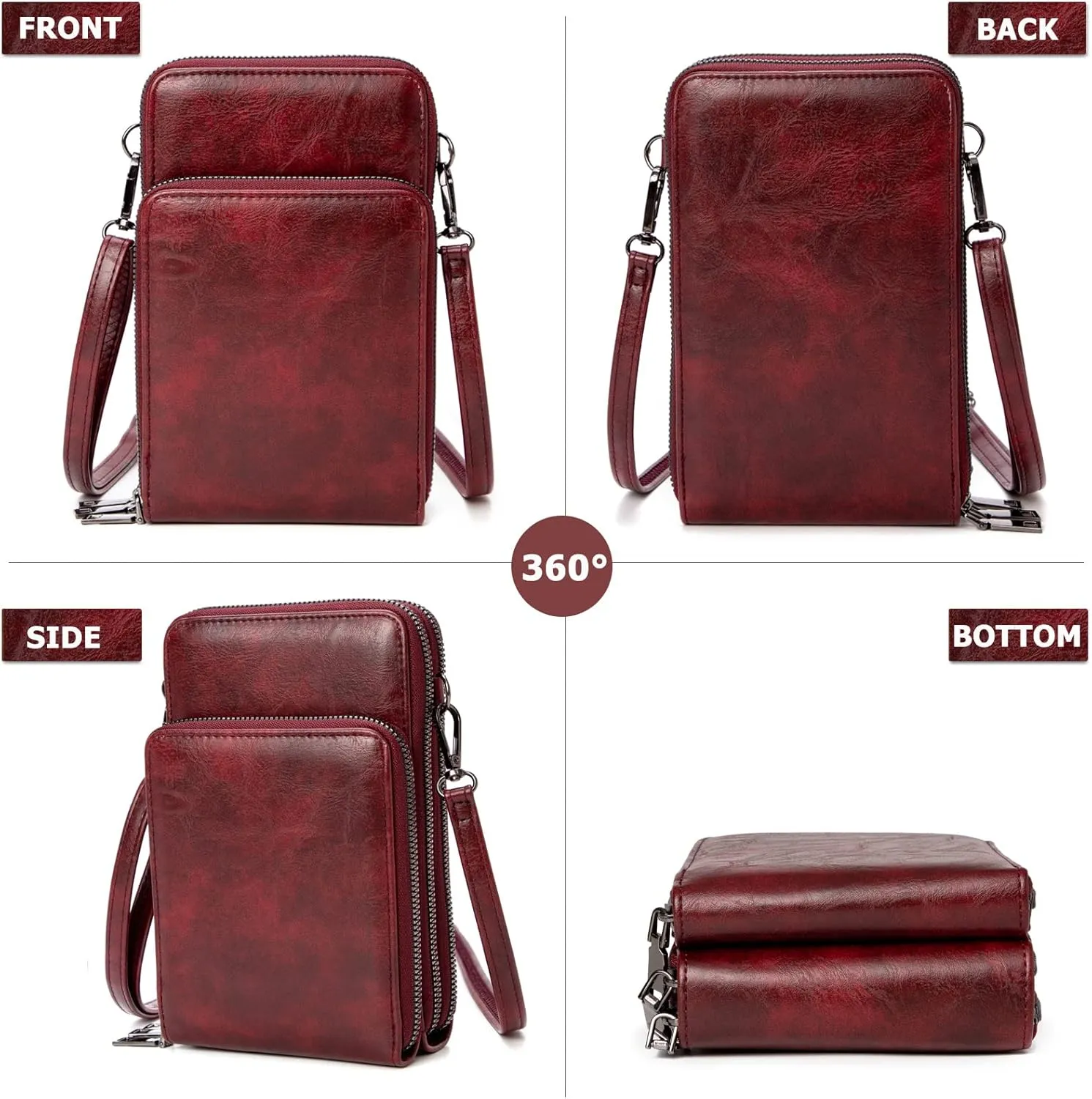 myfriday Small Crossbody Cell Phone Bag for Women, Mini Over Shoulder Handbag Purse with Credit Card Slots