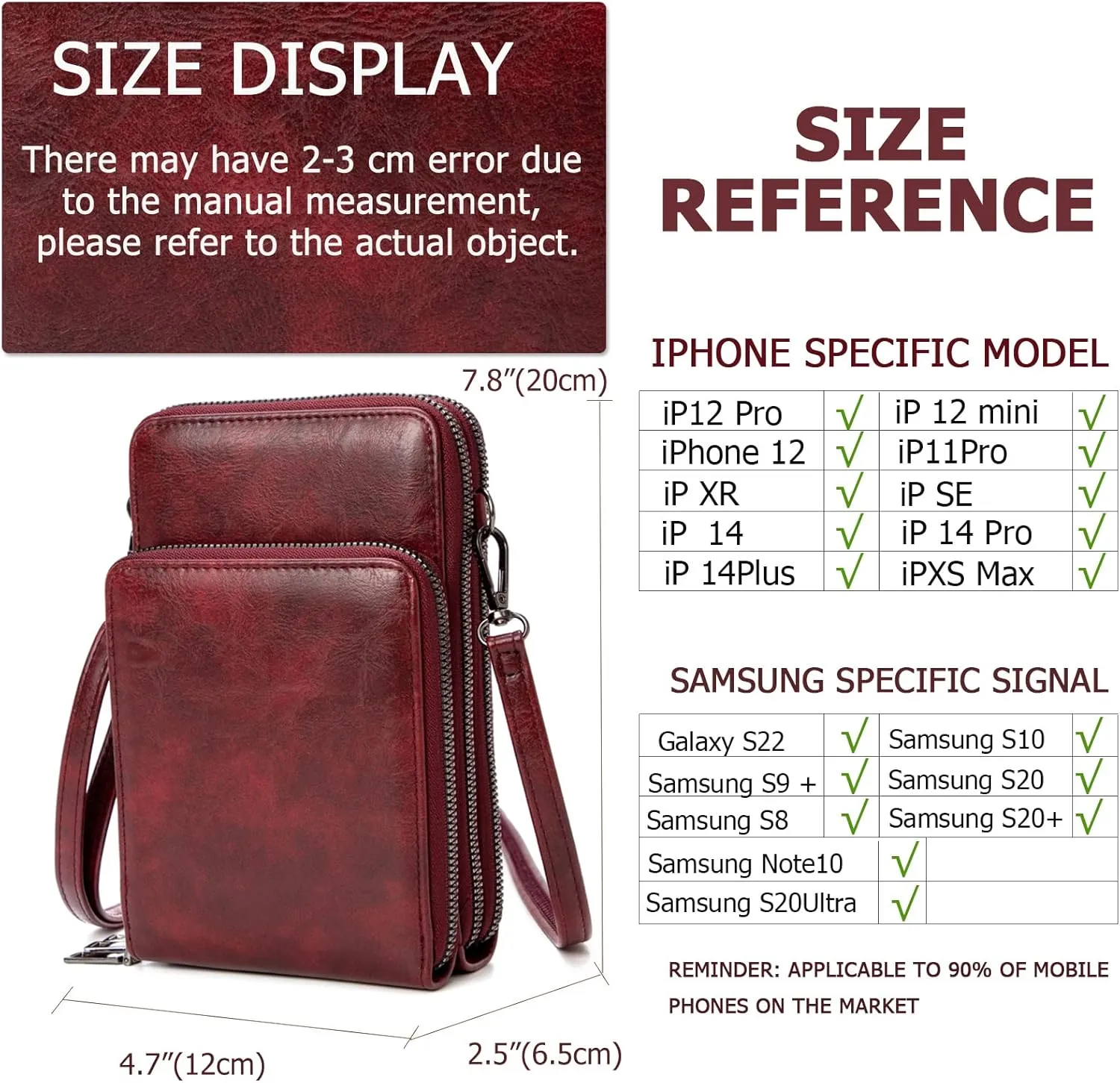 myfriday Small Crossbody Cell Phone Bag for Women, Mini Over Shoulder Handbag Purse with Credit Card Slots