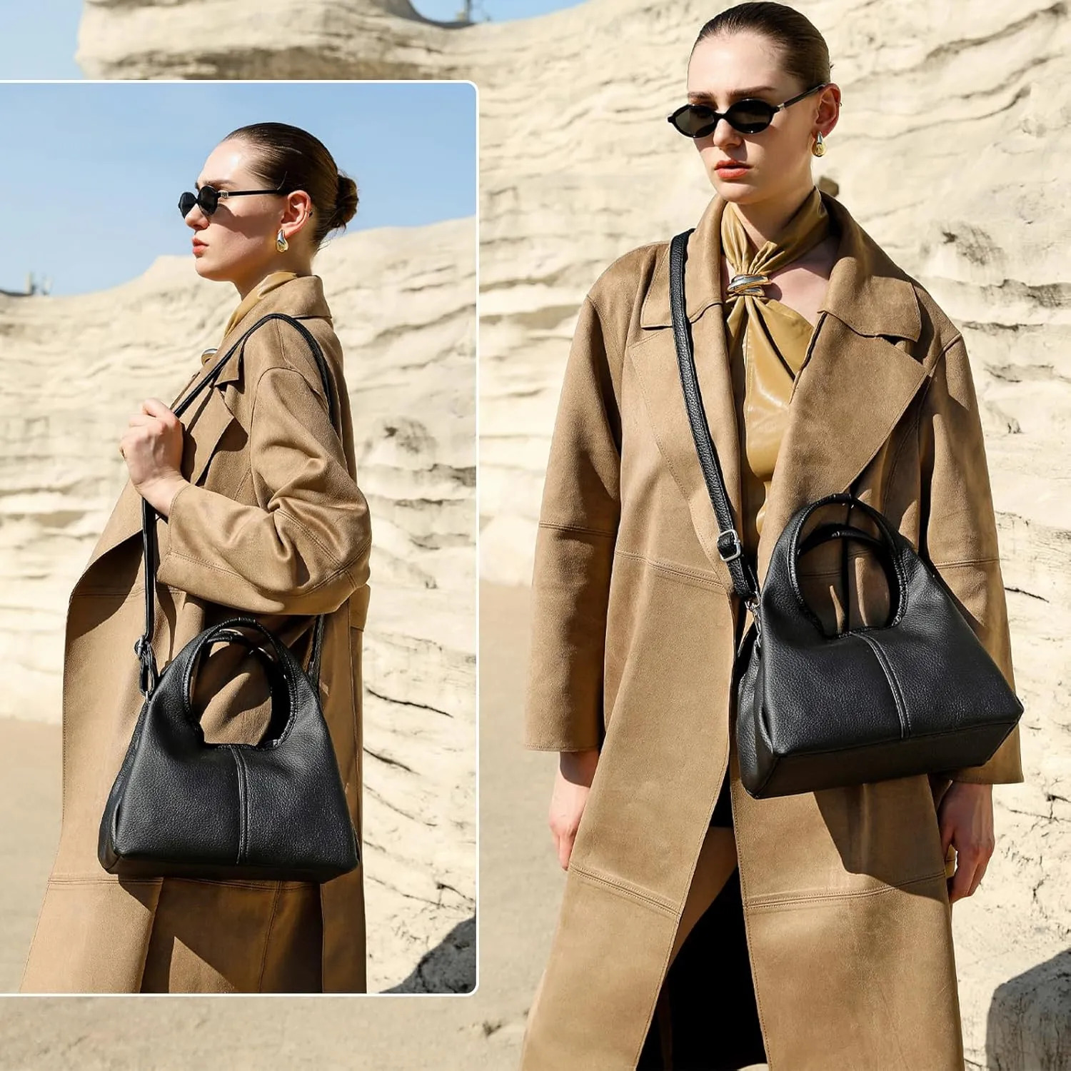 MYHOZEE Crossbody Purses for Women, Leather Handbags Designer Shoulder Tote Bag Ladies Satchel Bags