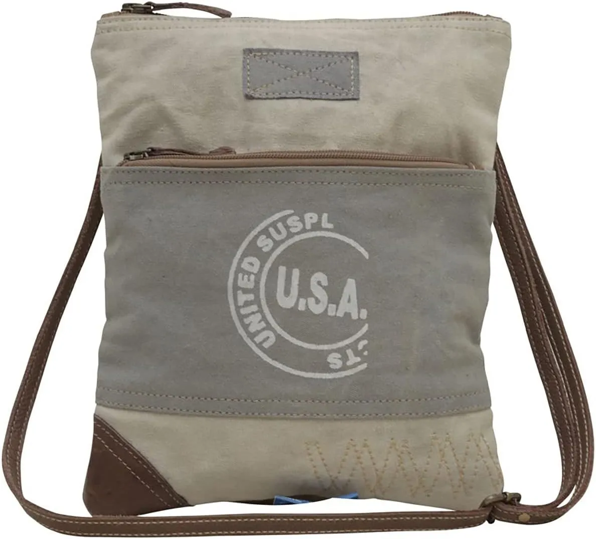 Myra Bag Western Canvas Crossbody Bag for Women - Cotton and Upcycled Leather Shoulder Bag Cognitive