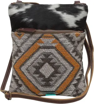 Myra Bag Western Canvas Crossbody Bag for Women - Cotton and Upcycled Leather Shoulder Bag Green Tea