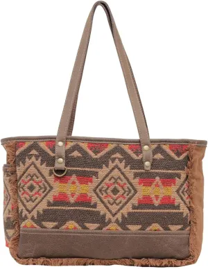 Myra Bag Western Canvas Shoulder Handbag for Women - Cotton & Upcycled Leather Bag Loskop