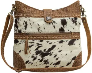 Myra Bag Western Leather Crossbody Bag for Women - Upcycled Canvas Shoulder Bag Roltod