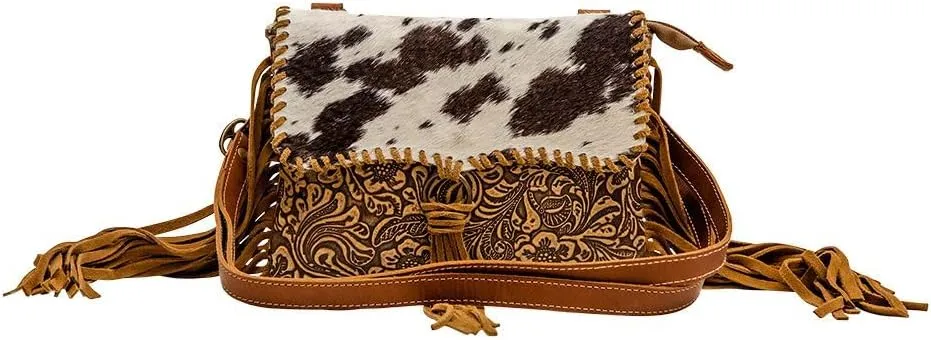 Myra Bag Western Leather Shoulder Bag for Women, Upcycled Hairon Crossbody Bag - Magby