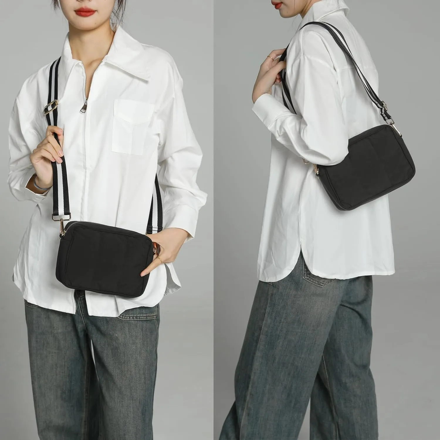NAARIIAN Crossbody Bags for Women Small Puffy Quilted Purses Shoulder Handbags Adjustable strap Cute Everyday Bag