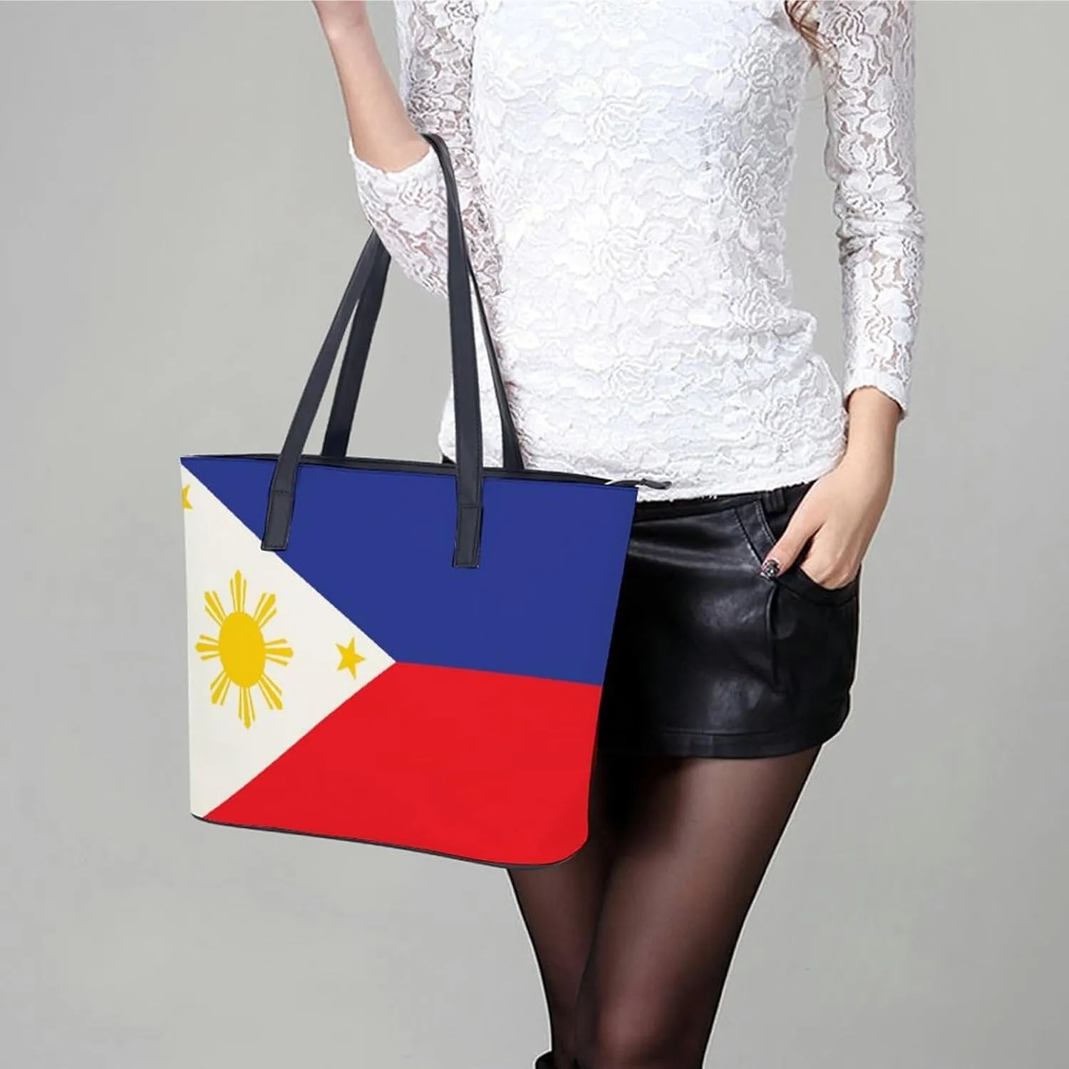 Namibia Flag Leather Tote Handbag for Women Spacious Work Bag Stylish Hobo Purse