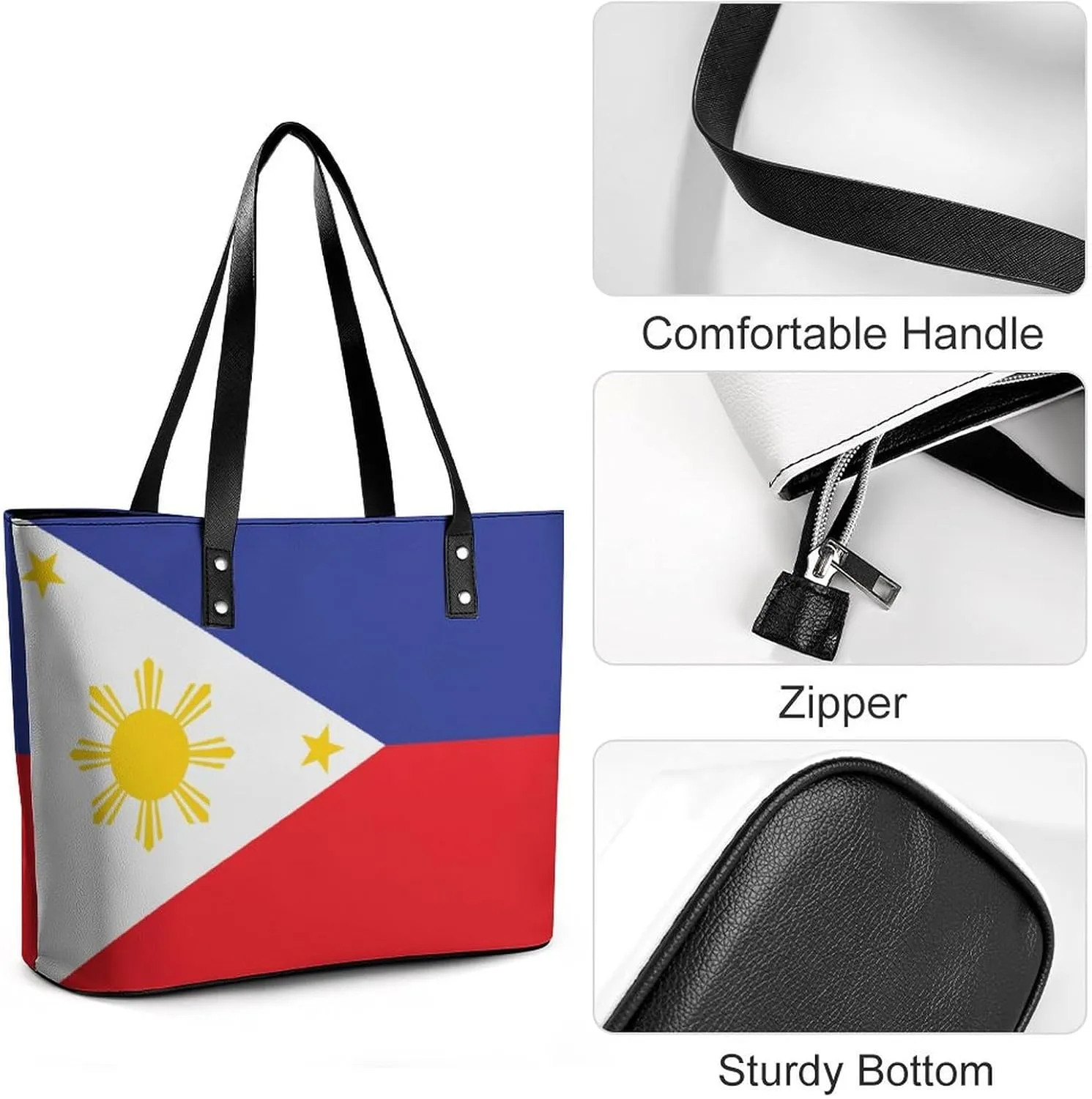 Namibia Flag Leather Tote Handbag for Women Spacious Work Bag Stylish Hobo Purse
