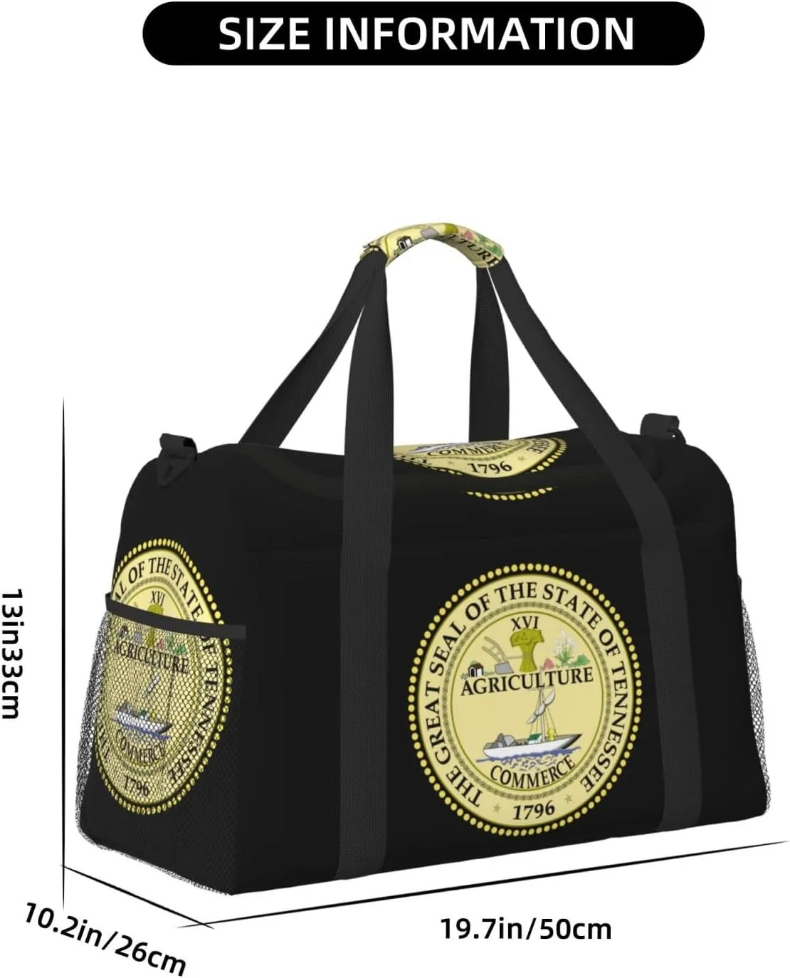 National Emblem Of Tennessee Travel Duffel Bag Large Foldable Waterproof Overnight Bag For Beach Swim Bags Pool Sports Gym
