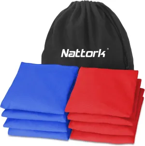 Nattork Cornhole Bags Set of 8 - Premium Corn Hole Bean Bags for Tossing - All Weather Resistant 8 Duck Cloth Double Stiched Corn Hole Bags and Tote Bags - Regulation Size