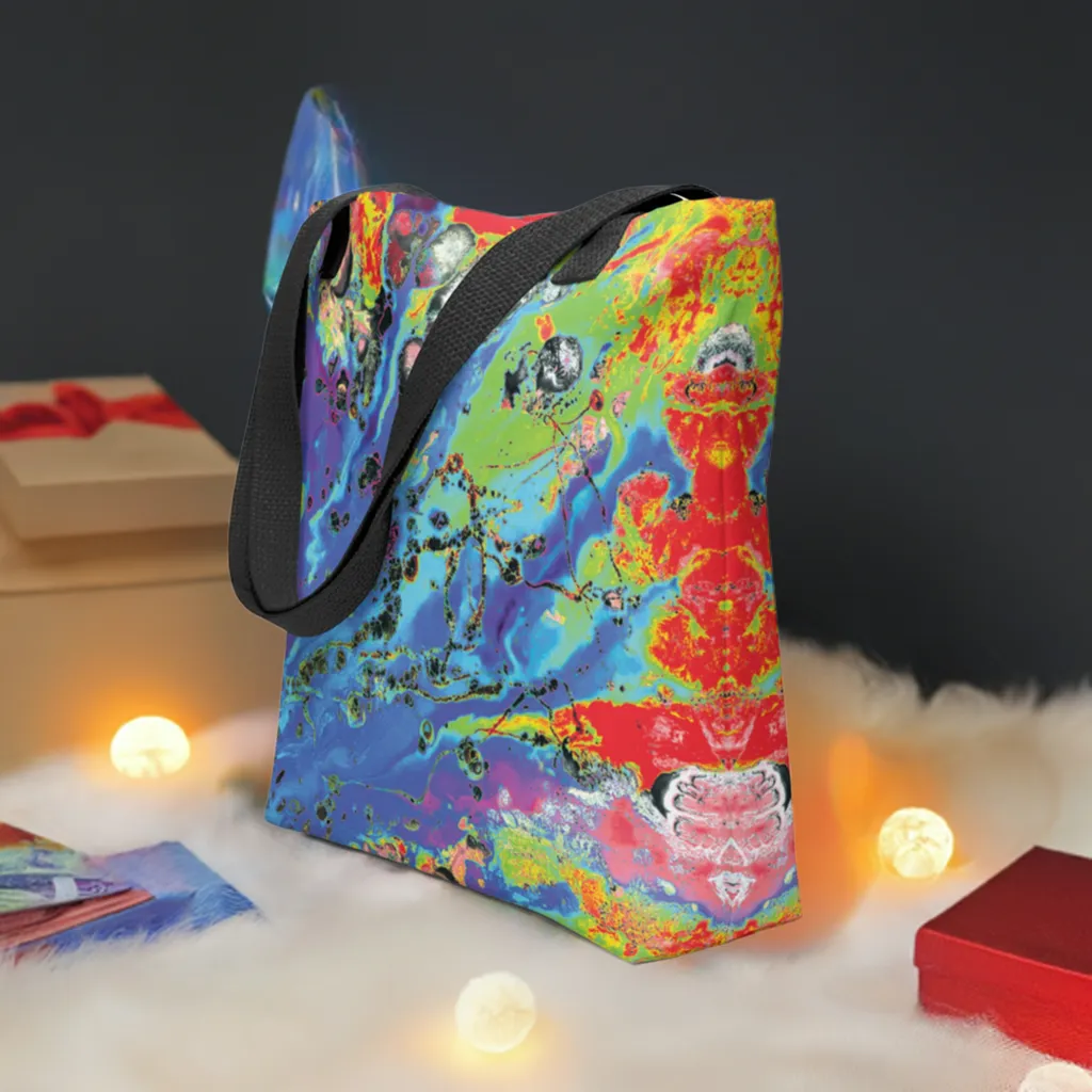 Neon Aquatic Odyssey Tote Bag