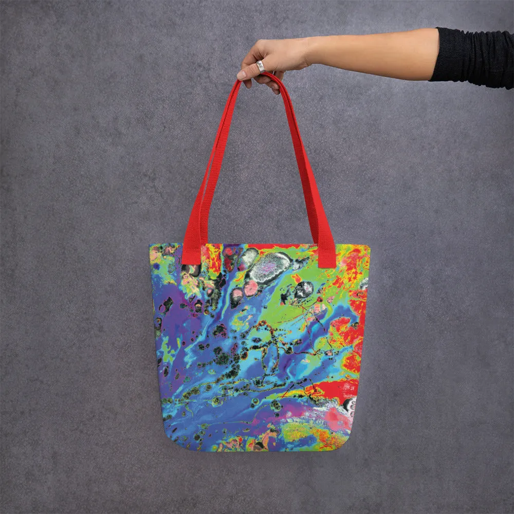 Neon Aquatic Odyssey Tote Bag
