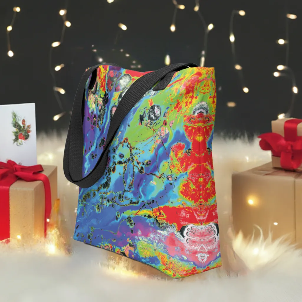 Neon Aquatic Odyssey Tote Bag