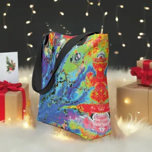 Neon Aquatic Odyssey Tote Bag