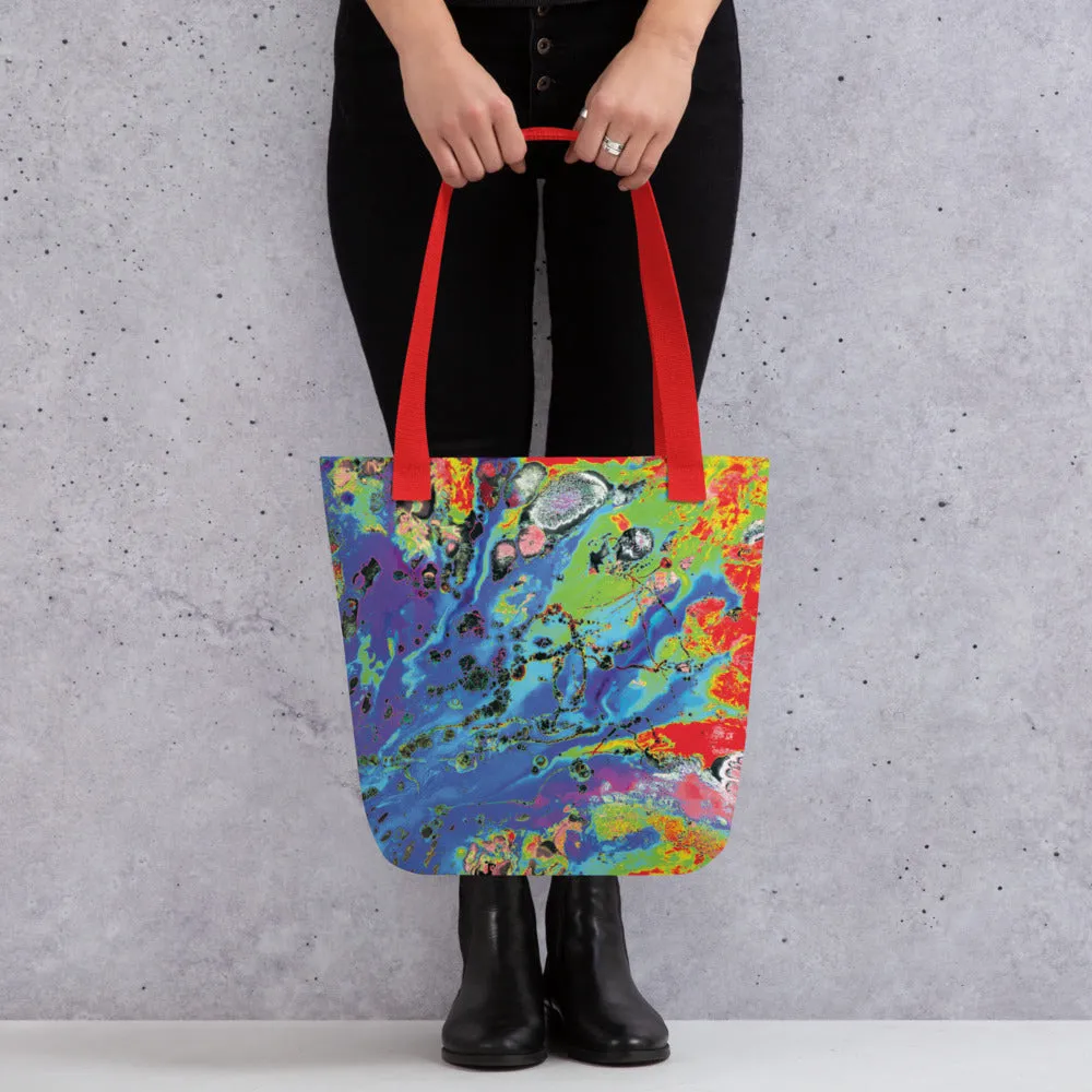 Neon Aquatic Odyssey Tote Bag